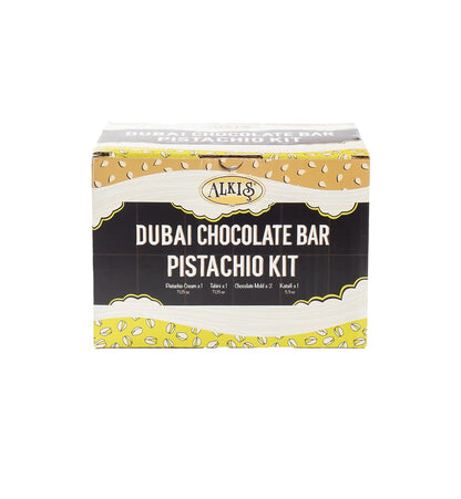 Alkis Dubai Chocolate Bar Pistachio Kit packaging on a white background
